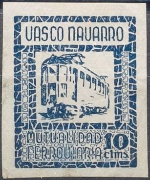 Spain Railway Workers Charity stamps sellos Mutualidad Ferocarril Vasco Navarro FFCC